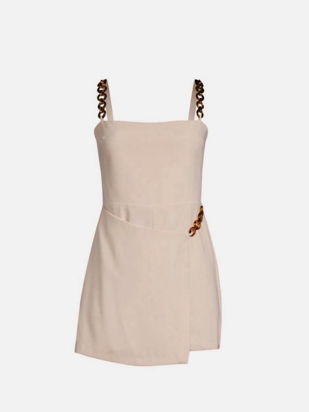 Amanda Uprichard White Romper with Tortoise link straps